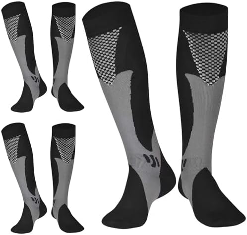 Compression Socks (3 Pairs) for Men Circulation 20-30 mmhg Medical Compression Stockings Women Nursing