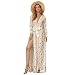 Missord Women's Deep V Long Sleeve Slim split Maxi Dress with belt