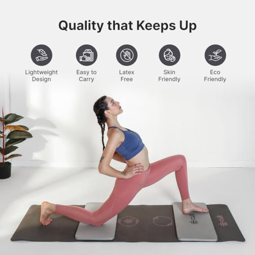 Image of CULT EVA Yoga Knee Pads for Men & Women (Pack of 2) Grey 20mm Thick Non-Slip Joint Support Cushion for Yoga, Pilates, Meditation & Floor Exercises Lightweight, Durable & Portable Fitness Accessory