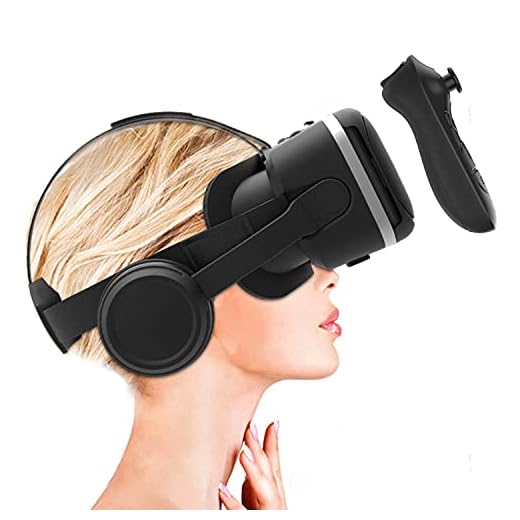 Irusu Play VR Plus - HD 3D Virtual Reality Headset with Adjustable HD Lens, Stereo Headphones, Touch Button, Controller - Mobile VR Gaming & Learning Compatible