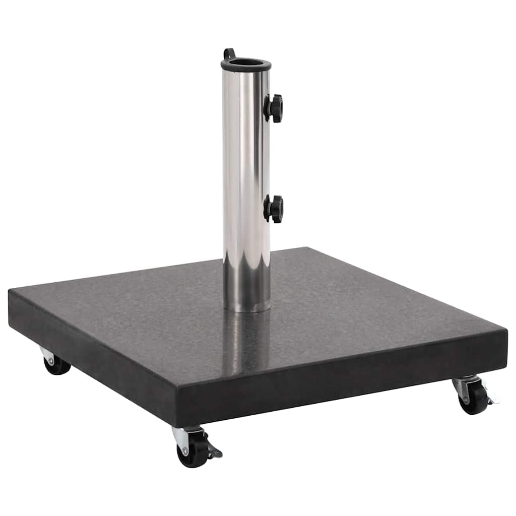 Tomostar Pied de Parasol avec roulettes, Support Socle de Parasol Base de Lestage Granite 30 kg Carré Noir