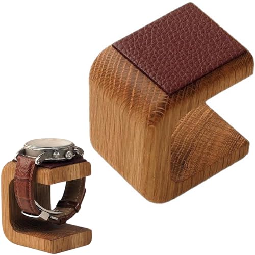 Gxdamxz Uhrenständer aus Holz Uhrenhalter Uhrenaufbewahrung Uhren Halterung mit Leder Pad Watch Stand Holder für Display Aufbewahrung