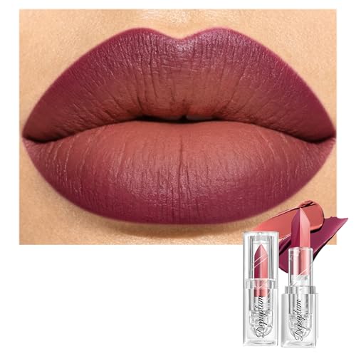 Image of Depuplum Rose Red Lipstick Nude Lipstick Matte Ombre Lips Dual Tone
