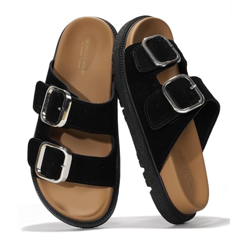 Project Cloud Platform Summer Sandals for Women 2025 - Comfortable and Adjustable Straps Summer Slides with Memory Foam Insole - Non-Slip Casual Womens Sandals