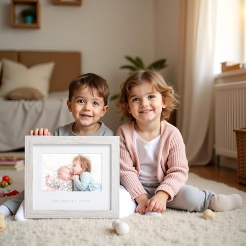 Kate & Milo Rustic Me & My Sister Frame, Sibling Keepsake, Ideal Little or Big Sister Gift, Gender Neutral Nursery Decor