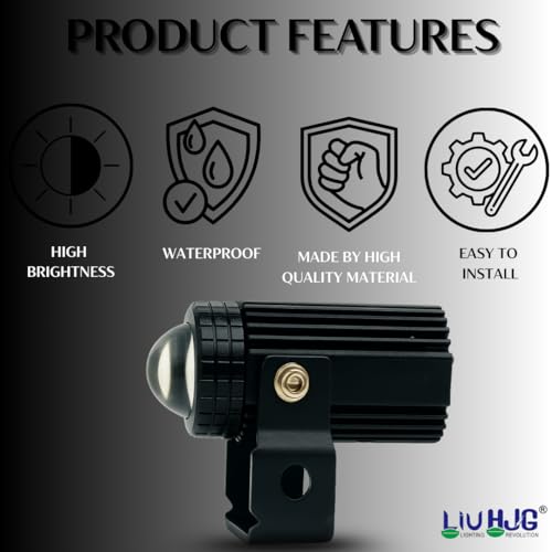 Image of LIU HJG Mini LED Driving Fog Light 40W | Dual Color Yellow /White | 5 Lighting Modes | Waterproof Universal Fog Lamp for Car, Bike, Truck, Van | High Brightness 12V Headlight (Pack of 2)
