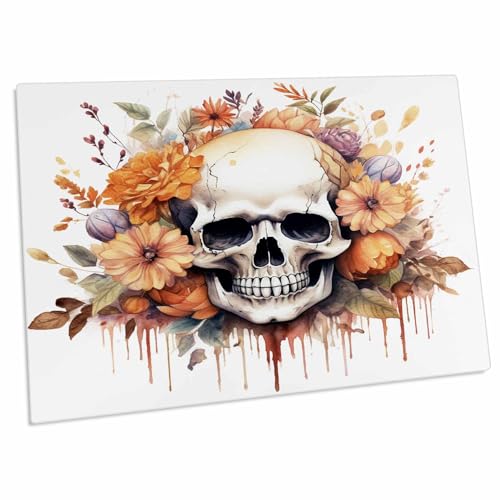 Alfombrilla para escritorio 3dRose diseño floral calavera miniatura 1