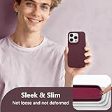 UCASONG Magnetic for iPhone 14 Pro -6.1Inch Liquid Silicone Phone Case, Compatible with MagSafe, Cute Plain Solid Color Slim Case Soft Smooth Matte Shockproof Protective Cover, Plum - Image 9