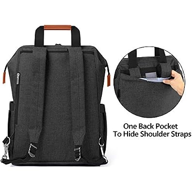 LUXJA Breast Pump Bag with Compartments for Cooler Bag and Laptop, Breast Pump Backpack with 2 Options for Wearing (Fits Most Major Breast Pump, Suitable for Working Mothers), Black
