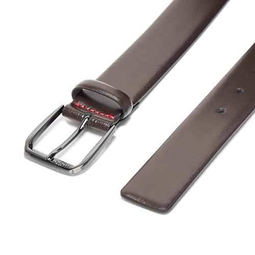 HUGO mens Brushed Leather Square Buckled Belt4