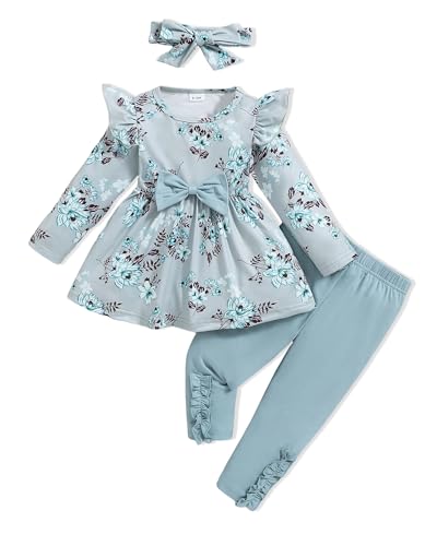 Image of Doresbebe Baby Girl Clothes Toddler Girl Outfits Infant Girl Summer Clothes for Girl Ruffle Shirt Pants+Cute Headband 3PCS