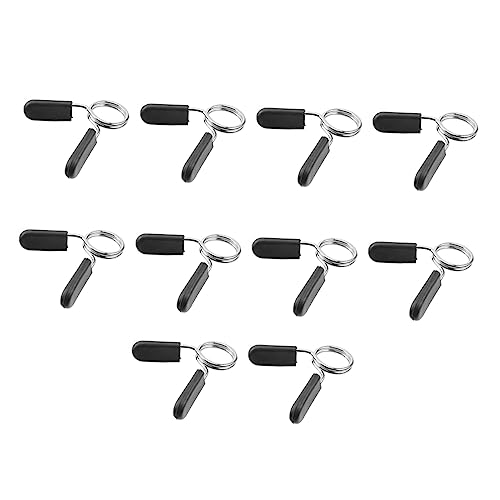 COOLHIYA 10pcs Spring Clip Collars for Dumbbells Barbells Sturdy Bar Spring Collars for Weightlifting Powerlifting - Design Construction Gym Accessories Black