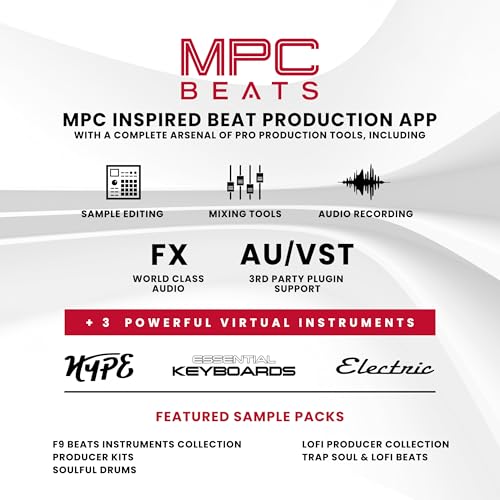 Akai Professional MPK Mini Plus - USB MIDI Keyboard Controller with 37 Mini Keys, 8 MPC Pads, Sequencer, MIDI/CV/Gate I/O, Music Production Software, White Limited Edition - Thumbnail 7