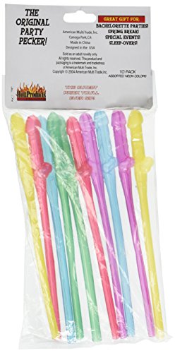 Pitillos multicolor Party Pecker 10 piezas miniatura 2