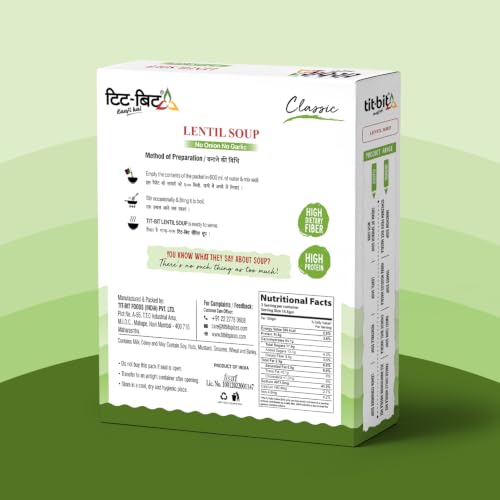 Image of Tit-Bit Lentil Soup (Dal Soup) | No Onion No Garlic | Ready-to-Cook Soup Mix | High Protein & High Dietary Fiber | Pack of 5 (50g Each)