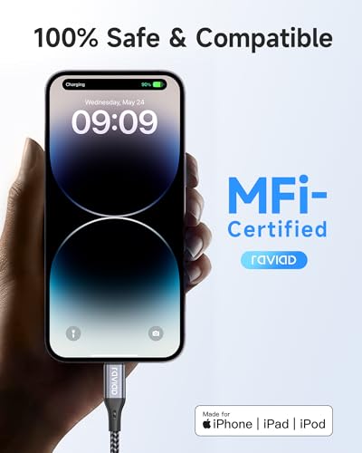 RAVIAD iPhone Ladekabel, Lightning Kabel [3Pack 1M] Ladekabel Lightning Schnellladekabel MFi Zertifiziert Kompatibel mit iPhone 14 13 12 11 Pro Max Mini XR XS X 8 7 6 6s Plus 5 SE 2020 4