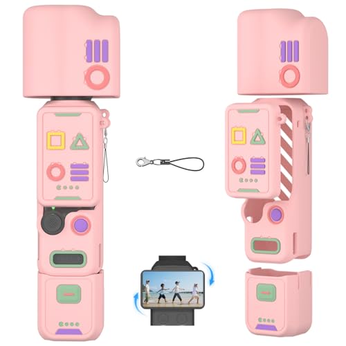 Accesorios Osmo Pocket 4 funda silicona compatible con DJI Creator Combo rosa 1