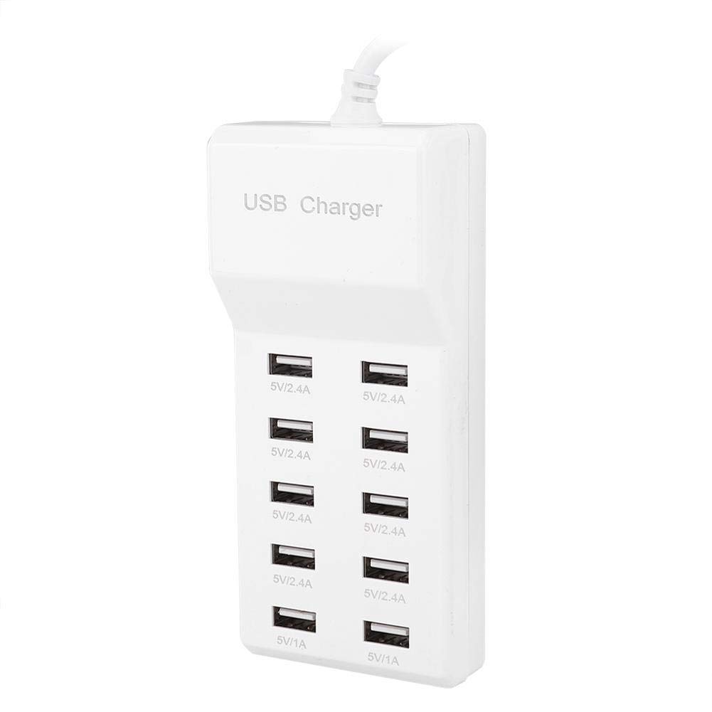 Caricatore USB Multiplo, 10 Porte Presa USB Ciabatta de Parete Multipresa da 40w, Stazione di Ricarica Rapida per più Dispositivi Compatibile con 12/13/14/Xs/X/iPad/iPod/Laptop/Smartphone