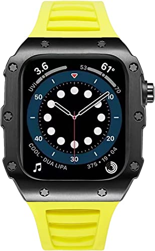 Kit Mod en métal robuste pour Apple Watch 8 45mm bracelet silicone luxe SCHIK
