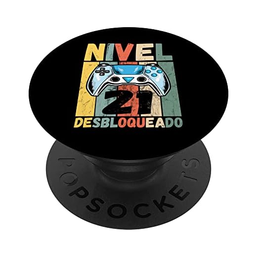 Nivel 21 Desbloqueado Gamer 21 Años 21 Cumpleaños PopSockets PopGrip Intercambiable