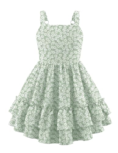 Image of Arshiner Girls Cami Summer Dress Boho Sleeveless Casual Sundress with Pockets for 4-12 Y