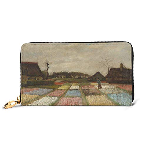 Preisvergleich Produktbild Lawenp Brieftasche Gedruckte Brieftasche Leder Reißverschluss Brieftasche Glühbirnen Felder Reise Brieftasche Telefon Clutch Geldbörse Kartenhalter Organizer Für Frauen Mädchen