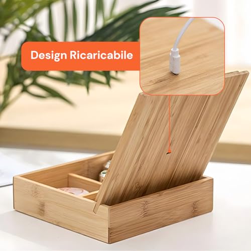 Structure durable en bambou et miroir LED pour ce porte-astuces