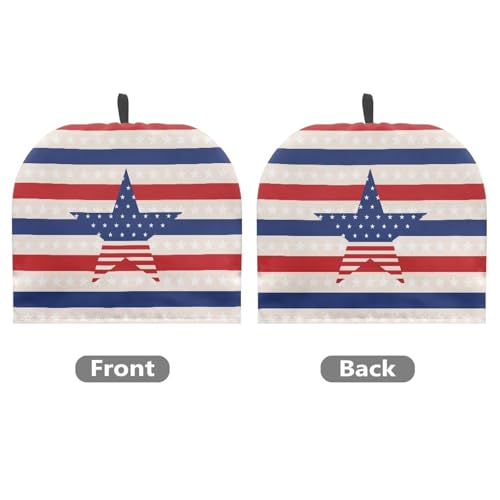 Image of The Stars and Stripes Tea Cozy for Teapot Insulated Machine Washable Tea Cup Warmer Cozy for Patriotic Decoration, Keep Warm