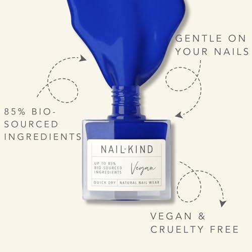 NAILKIND Blue Nail Polish - Ink Me - High-Gloss Nail Varnish - Vegan Nail Lacquer + Peta Certified + Cruelty Free - Quick Drying & Long Lasting - Chip Resistant Manicure - 8ml - Image 4