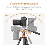 K&F Concept Statyw do aparatu 200 cm K234A7+FH-03 Kompaktowy statyw wideo z płynną głowicą, statyw podróżny o udźwigu 5 kg, statyw z odłączanym aluminiowym monopod