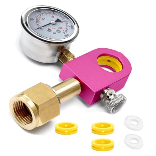Malloy Adaptador de Recarga Rápida de CO2 W21.8-14, para Cilindro de Co2 Terra/Duo/Art Soda Rosado,Adaptador para Llenar Cilindro de Co2 de Soda Rosado