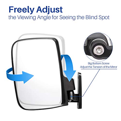 Betooll Hw9008 Golf Cart Folding Side View Mirrors For Club Car, Ezgo, Yamaha, Star, Zone Carts #TOP3