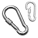 Mosquetón Forma D Carabina Acero inoxidable V4A Plata Hebilla Aavegación Llavero Gancho Al Aire Libre Cámping Outdoor, Tamaño:7 mm x 70 mm - 2 piezas