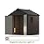 Patiowell 8 x 6 ft Outdoor Storage Shed with Floor and Light, Heavy Duty Resin Shed with Combination Lock, Easy-Assemble with Fewer Screws, All Weather Plastic Shed for Backyard, Patio, Garden, Pool