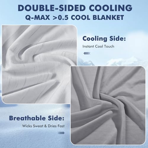 Image of Elegear Double-Sided Arc-Chill 3.0 Cooling Blanket for Hot Sleepers, King | Q-Max>0.5 Cooling Fabric, Absorbs Heat to Keep Body Cool, Lightweight Summer Blankets for Night Sweats & Menopause, 108 inchx90 inch