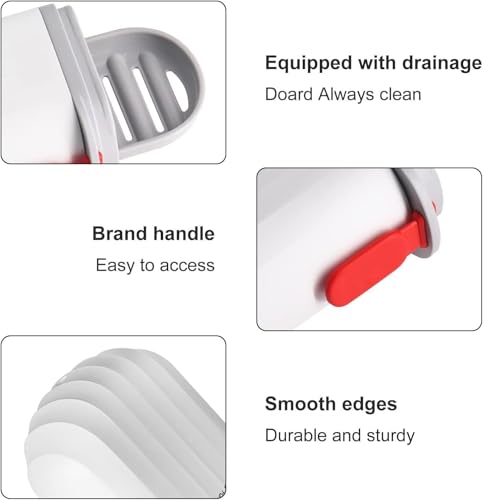 Image of Plastic Soap Dish Holder with Drainage Slots - Rectangular Self-Draining Soap Tray for Bathroom & Kitchen Sink, Non-Slip, Durable & Easy to Clean (White) - Pack of 6