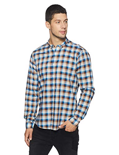 Image of blackberrys Men's Checkered Slim Fit Casual Shirt