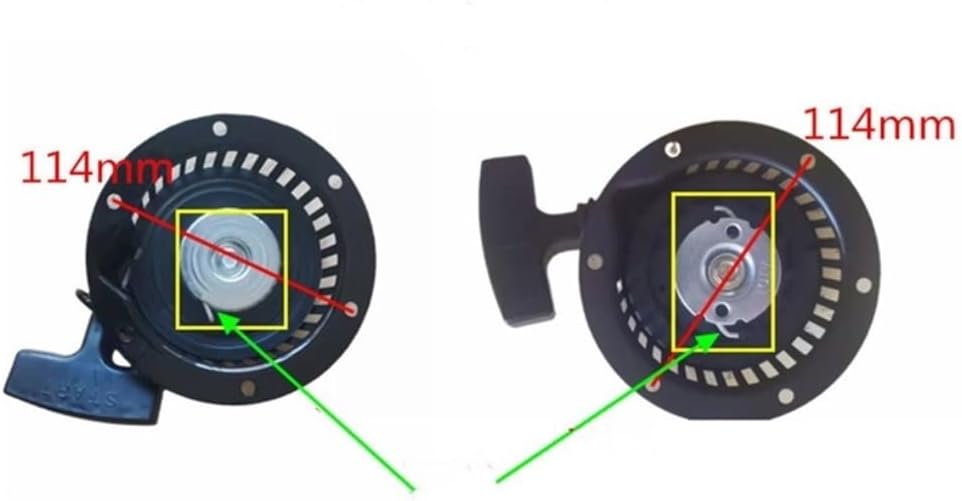 Recoil Starter Fit for EC08 EC208 1E50FW Engine Lawnmower Pull Start Rewind Spring Rope Handle Grip Replacement(Double Claw)