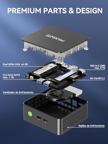 GMKtec G3 Pro Mini-pc, 3 jaar ondersteuning, met Intel i3-10110U (Beats 4300U/3250U) tot 4,1 GHz, Micro PC met 8 GB DDR4 RAM, 256 GB SSD, 3 x USB 3.2, WiFi 6, BT 5.2, 2× HDMI, 1 × 2,5 G LAN - Afbeelding 6