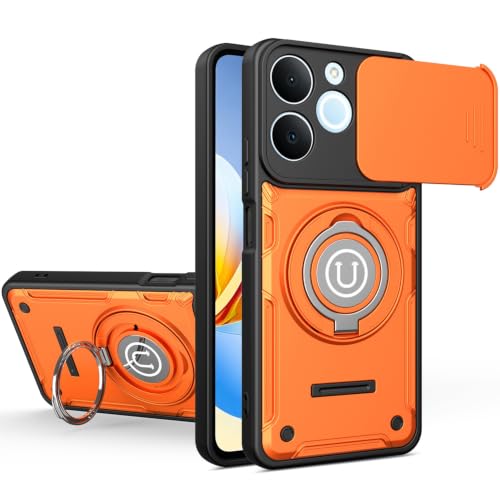 Oppo Realme C71(�C���h)/Note 70 �P�[�X�A�L�b�N�X�^���h�ƃX���C�h�J�����v���e�N�^�[����������ϏՌ��d�b�J�o�[�A���ȗ����h�~�t���{�f�B�ی�P�[�X�p