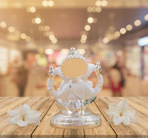 Ganesh Murti statuette décorative en céramique blanche zen figurine miniature D-12 - 4