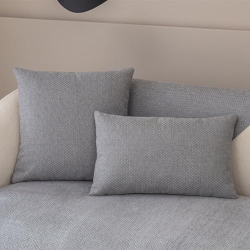 NUODWELL Chenille Sofa Cushion Covers 1/2/3/4 Seater, Non-Slip Couch Cushion L Shape Sofa Seat Covers, Furniture Protector Sofa Slipcovers for All Seasons (Grey, 90 * 210cm) - Image 5