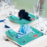 Whaline 40Pcs Nurse Graduation Paper Square Plates Green Doctor Uniform Stethoscope Pattern Disposable Plates Decorative Tableware for Doctors Day Medical School Grad Party Supplies, 9 Inch - Image 5
