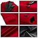 Lamgool Boys Velvet Suit Slim Fit 4 Piece Tuxedo Set Size 16 with Red Blazer Jacket Dress Shirt Pant Bow Tie Teens Wedding Formal Outfit