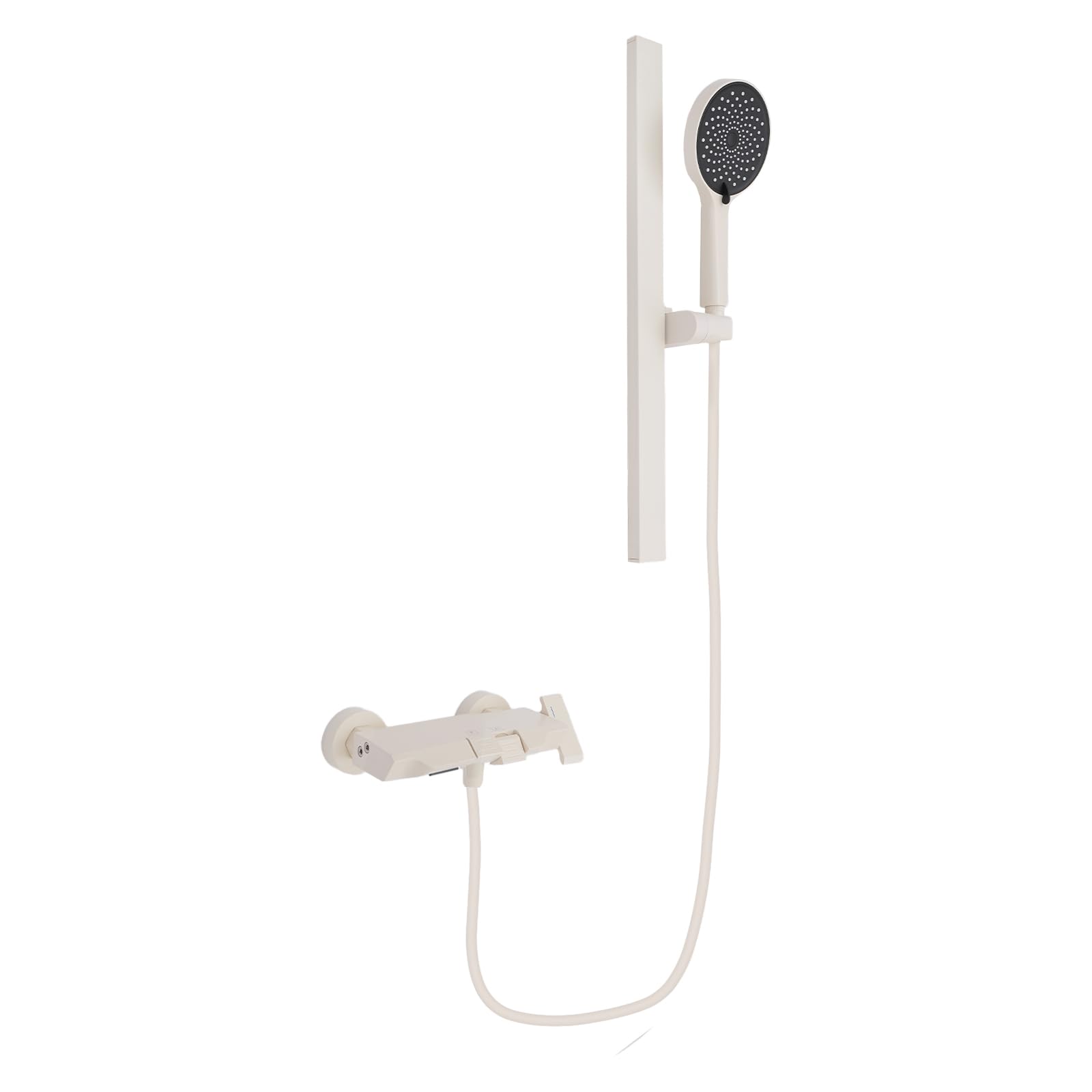 Colonna doccia con rubinetto e doccetta regolabile, set doccia a parete con 3 modalità di uscita dell'acqua, sistema doccia con asta regolabile in altezza (bianco)