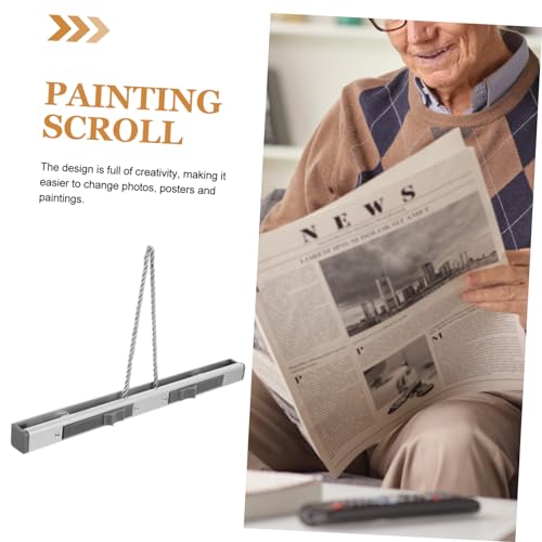 Image of Aluminium Alloy Poster Hanger Clips Hanging -Piece Set Adjustable Scroll Frame for Wall Art and Menus in Stores Lightweight and Sturdy Design