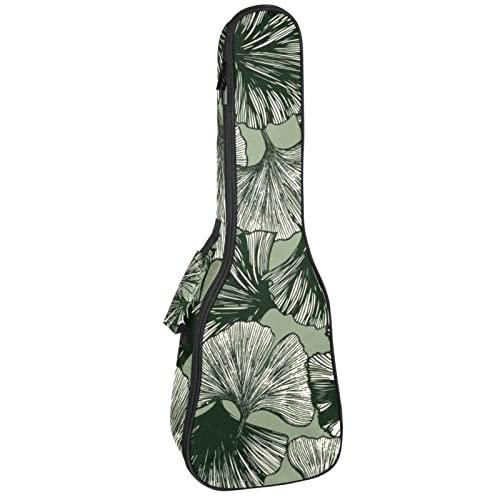 Sac à dos ukulélé concert ténor soprano avec rembourrage 10mm motif feuilles de gingko