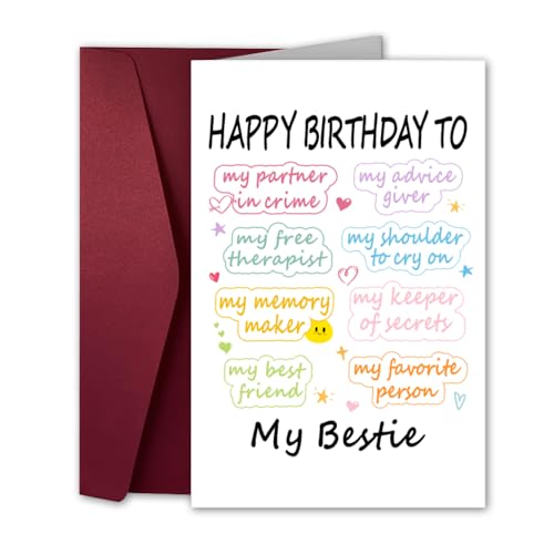 Image of Powbrace 13 inch Pink Happy Birthday Gift Bag with Tissue Paper and Greeting Card for Party,Happy Birthday Gift Bag for Women Bestie, Gift Bags Medium size(1 PCS Pink, Attach Bestie Cards)