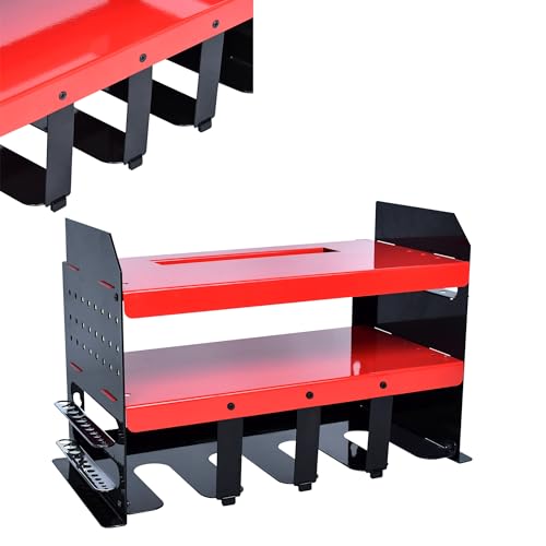 Support Mural Pour Outils Électriques YARDIN - Étagère 3 Niveaux Rouge/Noir | Porte Perceuses