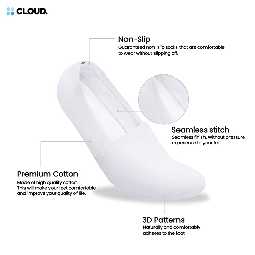Image of Cloud No Show Socks Non Slip Loafer Sneaker Flats Boat Shoe Invisible Low Cut Liner Cotton Socks For Men and Women